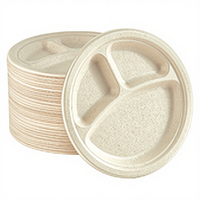 Barquette alimentaire jetable en bagasse de canne à sucre compostable, biodégradable et recyclable avec couleur et logo personnalisables