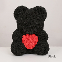 Cadeau de saint valentin décoration Rose ours fleur artificielle avec boîte lumières Rose ours pour femmes petite amie cadeau d'anniversaire