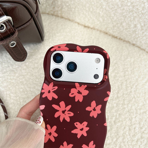 เคสโทรศัพท์มือถือ IMD 2 in 1 ลายดอกไม้ระลอกคลื่น สำหรับ iPhone 17 16 15 14 Pro Max  แบบพิมพ์ลายลูกฟูกพร้อมกรอบซับลิเมชั่น - Product Image 5