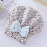 2026 New Bowknot Cute Adult Women's Hair Drying Towel Turban Bath Shower Cap Soft Highly Absorbent Girls Hair Towel Cap