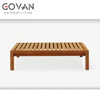 Table basse/d'appoint rectangulaire moderne en teck pour extérieur, design durable et résistant aux intempéries pour patio, jardin, salle d'exposition