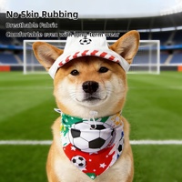 Ensemble de bandanas et chapeaux pour animaux de compagnie sur le thème du football, design mignon, confortables et ajustables, chapeaux bouclés pour chats et chiens, accessoires pour animaux de compagnie