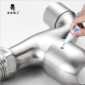 304 Stainless Steel 4 Point Faucet Single Cold Water For <b>Washing</b> <b>Machine</b> Mop Sink Easy Installation <b>Manual</b> Operation - Product Image 1