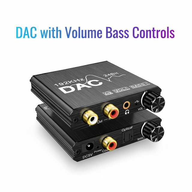 OEM Optical Coaxial Digital Analog Audio Converter Volume Bass Controls Private Mold Made China Radio TV Broadcasting Equipment
