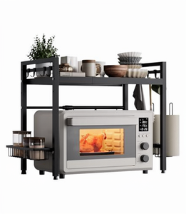 NETEL Scaffale Doppio Regolabile ed Estensibile per Forno a Microonde, Ripiano da Cucina Sopra il Microonde, Scaffale da Forno Nero - Product Image 1