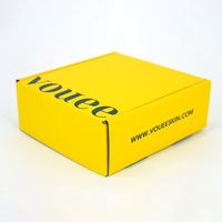 Boîte d'expédition en carton ondulé jaune personnalisée, écologique, pour l'e-commerce, les cosmétiques, les cadeaux, la vente en gros