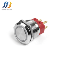 Interruptor de Botón de Tránsito Ferroviario de Acero Inoxidable de Grado Industrial IP65 1NO con Anillo LED Iluminado de 220V
