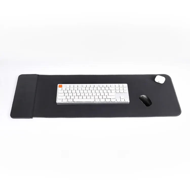 Быстрая зарядка натуральные резиновые беспроводные коврики для мыши черная компьютерная Расширенная игровая клавиатура со светодиодным логотипом Беспроводная зарядка коврик для мыши