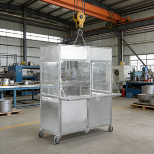 Carrito Plegable Portátil de Acero Inoxidable con 4 Ruedas para Venta Ambulante de Helados, Café, Hot Dogs y Dulces - Product Image 6