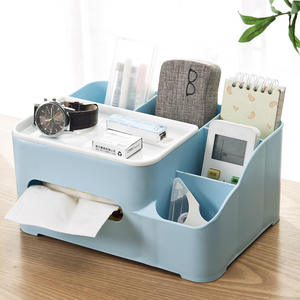 Nordic Style <b>Desktop</b> <b>Organizer</b> Tissue Box With Partitions 2L Storage Box <b>For</b> Makeup And Daily Essentials Modern Minimalist - Product Image 5