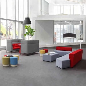 Ensembles de canapés en cuir synthétique pour salles de réunion, mobilier de réception, canapé de bureau à dossier haut - Product Image 6