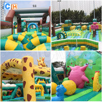 Terrain de jeux gonflable commercial extérieur personnalisé pour enfants, parcours d'obstacles gonflable, grand parc gonflable à vendre