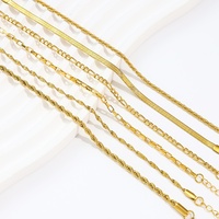 Bracelet chaîne et maillons en acier inoxydable pour femme, plaqué or 18 carats, polyvalent, simple, pour tous les jours, bijou basique inaltérable, cadeau