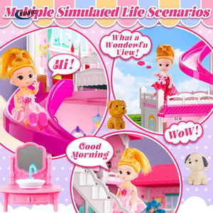 <span class=keywords><strong>Maison</strong></span> de Poupée à 10 Pièces avec Figurines de Poupées, Chiots, Meubles et Accessoires, Grande <span class=keywords><strong>Maison</strong></span> de Jeu <span class=keywords><strong>pour</strong></span> Filles - Product Image 2