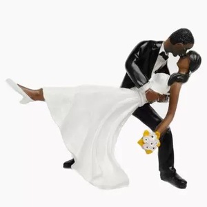 Vente chaude marié gâteau Topper personnalisé Tango baiser Couple <span class=keywords><strong>Figurine</strong></span> pour résine artisanat mariage et décorations mariées - Product Image 3