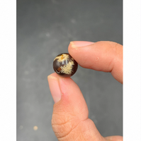 Perles en ambre naturel de 12 mm, lisses et polies, teinte chaude, avec inclusions, finition brillante, pour bijoux, Indonésie CV