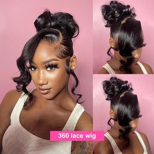 Perruques Lace Front Wigs brésiliennes 360 Full Lace Wigs, perruques de cheveux humains pour femmes noires HD Lace Frontal Wig, bon marché - Product Image 3