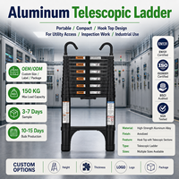 Échelle télescopique multifonctionnelle moderne en aluminium 6063 EN131, robuste et extensible, pour entrepôt, usine et construction