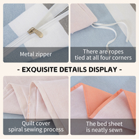 Vente en gros de draps de lit personnalisés super doux, 4 pièces, housse de couette, ensemble de literie 100% coton, taille Queen, taille King, ensembles de draps complets, luxe