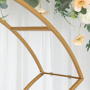 LANJO Gold Metal Floral <b>Arch</b> <b>Frame</b> Wedding Table Centerpiece Stand With Curvy Design - Product Image 5