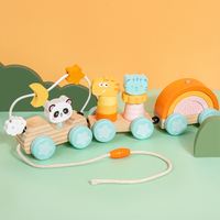 Bloques de Construcción Apilables de Madera Arcoíris Montessori, Rompecabezas de Caracol Interactivo Educativo para Niños y Niñas