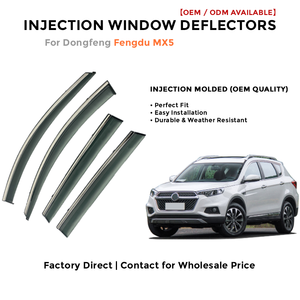 Injection Window Visors Rain Guards for Dongfeng Fengdu MX5 | Side Window Deflectors Custom Fit Auto Accessories - Product Image 2