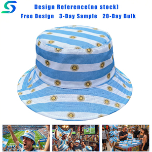Casquette Bob Personnalisée Argentine 2026 à Imprimé Intégral, <span class=keywords><strong>Large</strong></span> Bord, pour Fans de Football, Compétitions Mondiales, Événements Sportifs, Cadeau - Product Image 1
