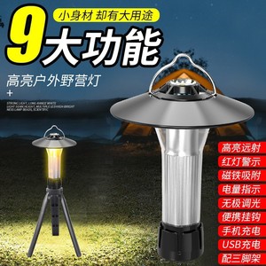 RN-1800 โคมไฟตั้งแคมป์แบบแสงคู่ 11.5 ซม. USB ชาร์จไฟได้ LED อลูมิเนียมอัลลอยด์ขาตั้งกล้องไฟตั้งแคมป์กลางแจ้ง - Product Image 3