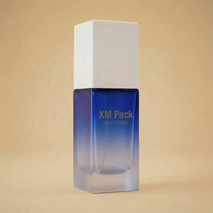 Flacon pompe en verre givré mat de qualité supérieure, 30 ml, carré, ambre, vert, bleu, pour cosmétiques, soins de la peau, sérum, lotion, carton personnalisé - Product Image 3