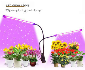 Dual-Head USB hẹn giờ mờ LED tăng trưởng thực vật ánh sáng đầy đủ phổ Clip-on chiếu sáng cơ thể nhôm Đỏ Xanh Trắng phát thải - Product Image 3