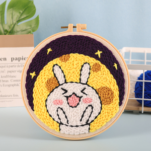 JP 3D broderie <span class=keywords><strong>point</strong></span> <span class=keywords><strong>de</strong></span> <span class=keywords><strong>croix</strong></span> Kits dessin animé <span class=keywords><strong>lapin</strong></span> modèles couture ensemble cerceau à la main Arts artisanat pour les débutants - Product Image 5