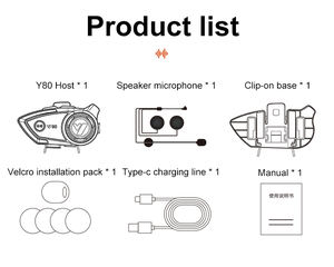 Auriculares para Motocicleta de Alta Calidad, <span class=keywords><strong>Kit</strong></span> de <span class=keywords><strong>Manos</strong></span> <span class=keywords><strong>Libres</strong></span> Inalámbrico V5.3, Más de 20 Horas de Reproducción, Cancelación Activa de Ruido LED, IPX-6 - Product Image 5