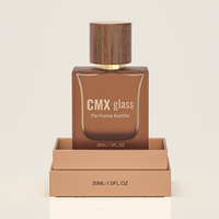 Flacon de parfum plat en verre CMX W110, vide, avec bouchon marron, 20-100 ml, compatible diffuseur à bâtonnets, avec pompe pulvérisatrice scellée, coffret cadeau de luxe |   Verre PCR à 30% |   Certifié UE |   Verre PCR à 30% |   Certifié UE