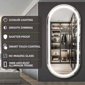 <span class=keywords><strong>Espejo</strong></span> de Baño de Pared con Sensor Táctil e Iluminación LED, Diseño Moderno Ovalado, Directo de Fábrica - Product Image 6