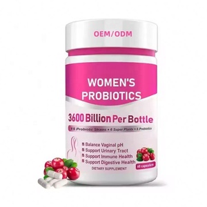 Capsules Probiotiques pour Femmes Équilibre du pH Flore Saine Suppléments Probiotiques Capsules Probiotiques Vaginales avec Canneberge D-mannose - Product Image 1