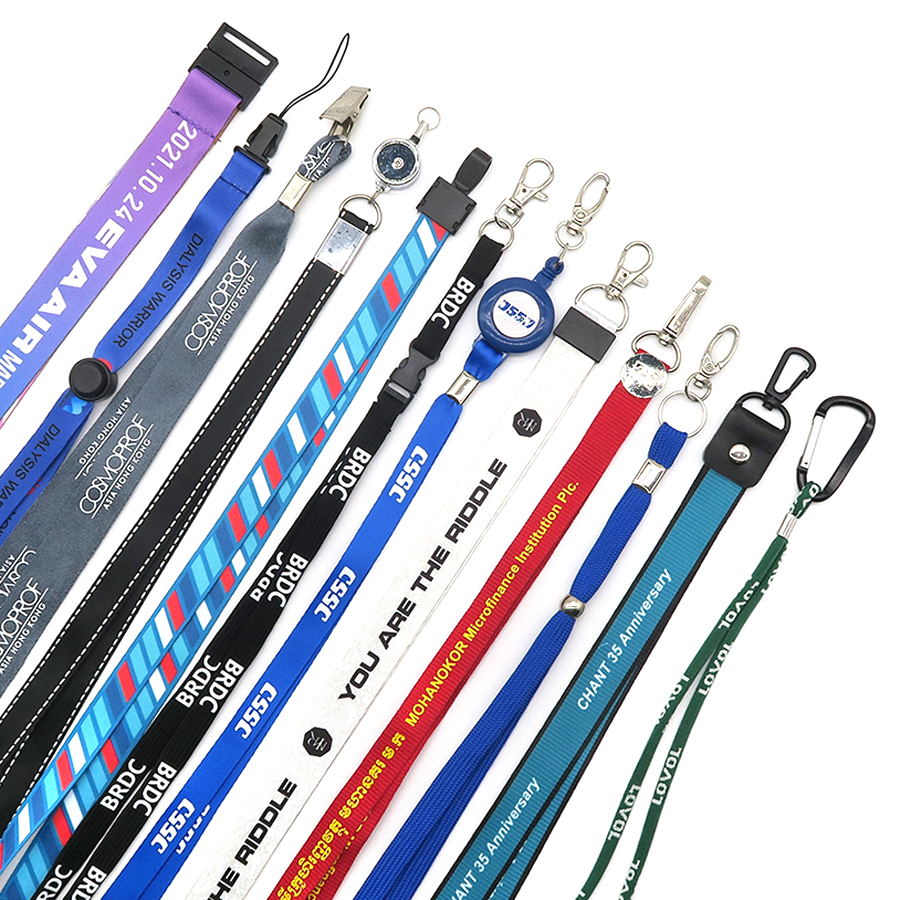 Maatwerk Promotionele Zeefdruk Hals Lanyards Bandjes Logo Afdrukken Sublimatie Polyester Anime Lanyard Voor Badge