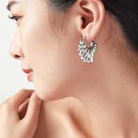 Boucles d'oreilles personnalisées Boucles d'oreilles de luxe légères Boucles d'oreilles en acier inoxydable à double aile en forme de tout-en-un