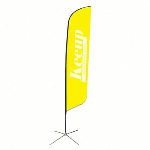 Drapeau de plage publicitaire personnalisé avec logo, en polyester, impression par sublimation double face, pour publicité extérieure - Product Image 3