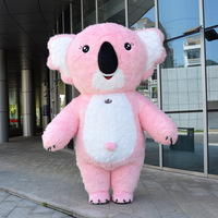 Meilleures ventes 2026 CE 2m/2.6m/3m rose Costume de mascotte gonflable Lapin Ours de dessin animé pour adulte, pour défilés et décorations de Noël