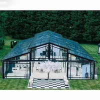Tente de réception extérieure en aluminium et PVC pour mariage et événements, avec caractéristiques imperméables quatre saisons et ignifuges