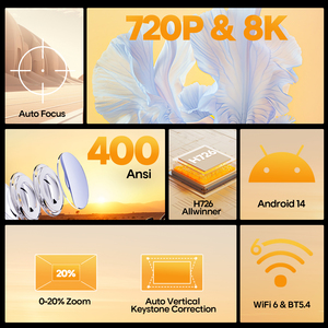 Proyector Inteligente MAGCUBIC HY300 con Decodificación 8K, Resolución Nativa de 720P, Actualización del Proyector HY300, Android 14 - Product Image 3