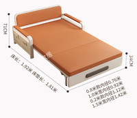 Sofá Cama Plegable Moderno Directo de Fábrica, Sofá Convertible Portátil con Estructura Duradera de Madera y Metal
