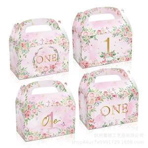 Fiori rosa 1 una prima festa di compleanno <span class=keywords><strong>regalo</strong></span> di caramelle consegna scatola di caramelle baby ONE full year of life party - Product Image 4