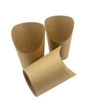 Papier kraft brun jetable personnalisé collations frites gobelet en papier kraft oblique