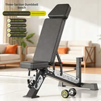 Bangku Dumbbell Lipat Tiga Tingkat yang Dapat Disesuaikan, Laris 2026, Posisi Incline/Decline/Flat, Flying Bird Bench Press, Tebal