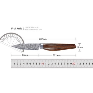 Cuchillo de Chef con Patrón Damasco para Cocina, <span class=keywords><strong>Hoja</strong></span> de Acero, Mango de Madera Pakka y Resina para Cortar Verduras, Rebanar Carne y Cocinar - Product Image 6
