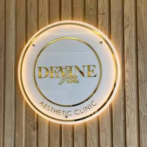 Letrero LED Redondo de Alta Luminosidad con Letras Doradas Brillantes, <span class=keywords><strong>Tablero</strong></span> de Acrílico Iluminado para Uso Prolongado - Product Image 5