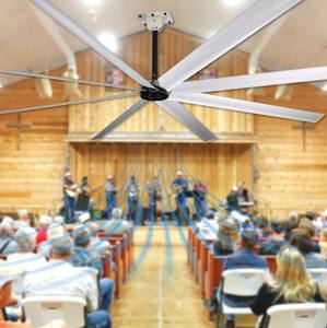 Ventilador HVLS alimentado por energía solar de 10 pies, imán permanente sin engranajes, Motor BLDC, hogar, almacén comercial, taller, techo de aire - Product Image 1