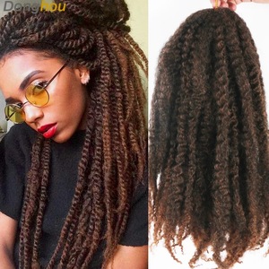 Dreadlocks Sintetici <span class=keywords><strong>Afro</strong></span> Marley Braids Premium all'Ingrosso, Grandi Treccine a Crochet Effetto Caterpillar per Acconciature <span class=keywords><strong>Afro</strong></span> - Product Image 5