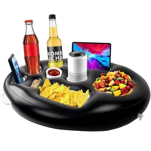 Oem Fabriek Op Maat Pvc Bier Beker Opblaasbare Drinkhouder Voor Zwembad Spa Bar Hot Tub Strandfeest Snack Fruit Dienblad